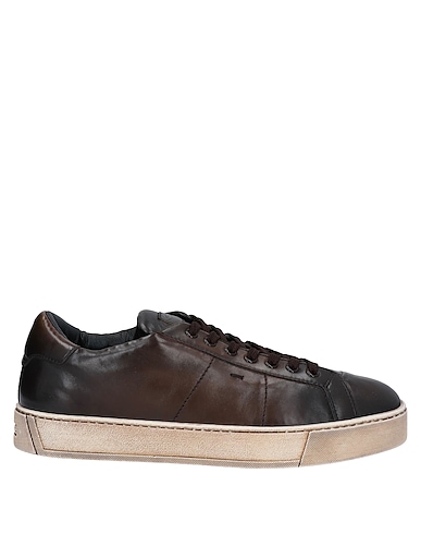 SANTONI Sneakers Dark brown Soft Leather