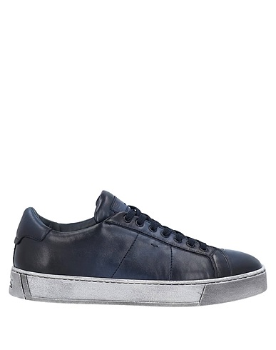 SANTONI Кеды и кроссовки Иссиня-чёрный Кожа