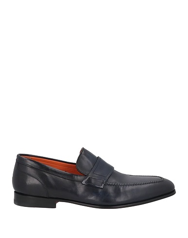 SANTONI Loafers Navy Leather