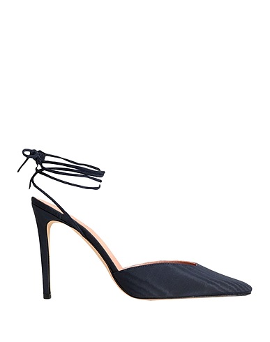 8 by YOOX Décolleté MOIRE' SQUARE TOE LACE-UP PUMP
 Blu notte 100% Viscosa