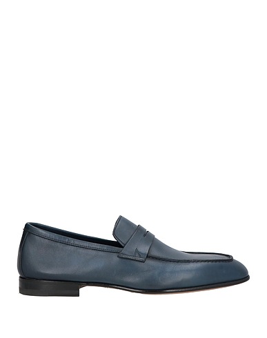 SANTONI Loafers Slate blue Leather