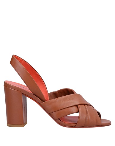 SANTONI Sandals Brown Soft Leather