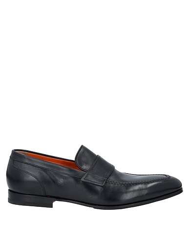 SANTONI Loafers Black Soft Leather