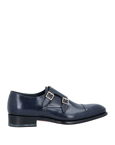 SANTONI Loafers Slate blue Soft Leather