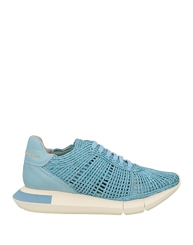 MANUEL BARCELÓ Sneakers Sky blue Natural raffia, Leather