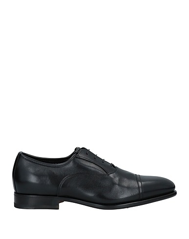 SANTONI Schnürschuhe Schwarz Leder