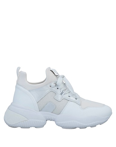 HOGAN Sneakers White Leather, Textile fibers
