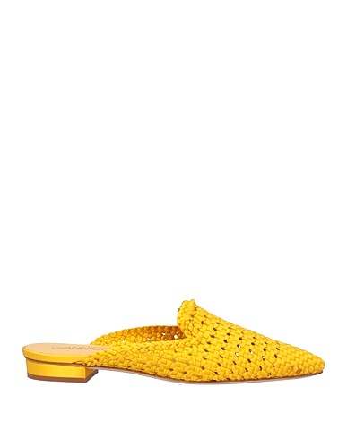 GIANNICO Mules and clogs Yellow Textile fibers