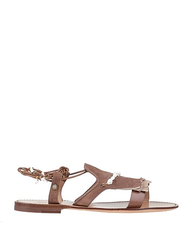 SANTONI Sandals Khaki Soft Leather