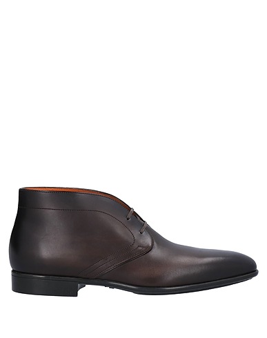 SANTONI Ankle boot Dark brown Soft Leather