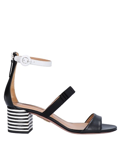 AQUAZZURA Sandali Nero Fibre tessili, Pelle