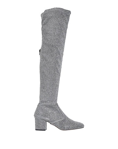 PINKO Boots Silver Textile fibres