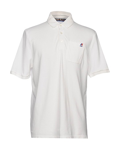 K-WAY Polo shirt White 95% Cotton, 5% Elastane