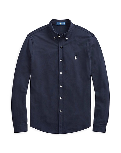 POLO RALPH LAUREN Camicia tinta unita Featherweight Mesh Shirt
 Blu notte 100% Cotone