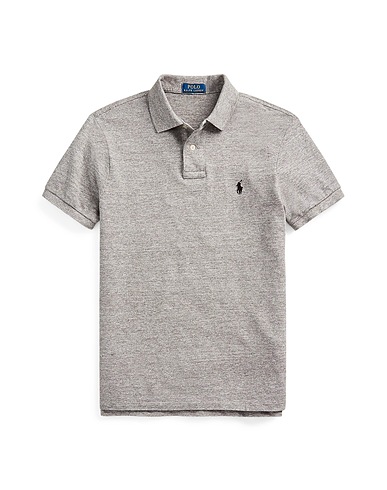 POLO RALPH LAUREN Polo shirt Slim Fit Basic Mesh Polo
 Grey 100% Cotton