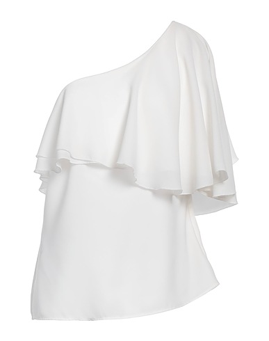 KI6? WHO ARE YOU? One-shoulder top White 100% Polyester