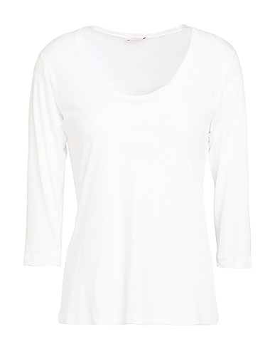 ROSSOPURO Basic T-Shirt Weiß 80% Modal, 20% Polyamid