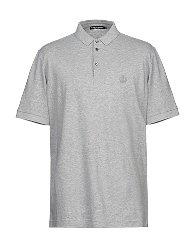 DOLCE&GABBANA Polo shirt Light grey 100% Cotton