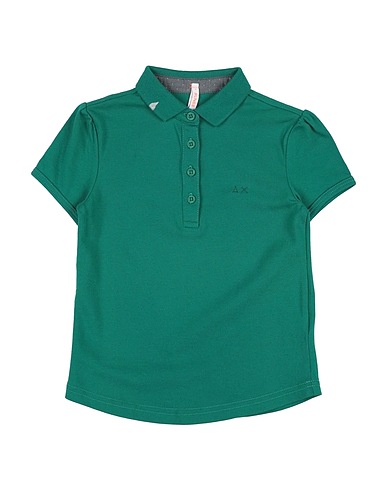SUN 68 Polo shirt Green 95% Cotton, 5% Elastane