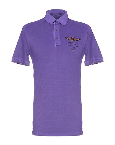 AERONAUTICA MILITARE Polo shirt Purple 100% Cotton