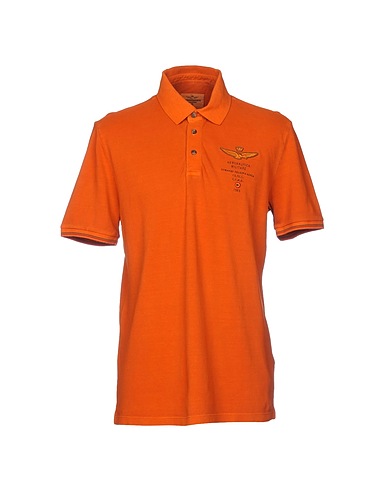 AERONAUTICA MILITARE Polo shirt Orange 100% Cotton
