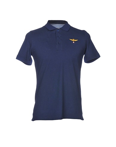 AERONAUTICA MILITARE Polo shirt Slate blue 100% Cotton
