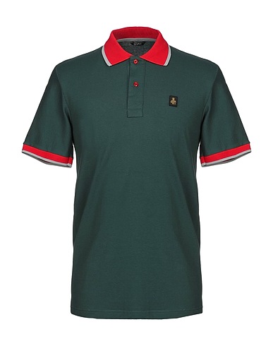 REFRIGIWEAR Polo shirt Dark green 95% Cotton, 5% Elastane