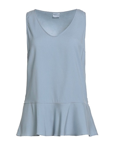 BRUNELLO CUCINELLI Top Sky blue 96% Silk, 4% Elastane