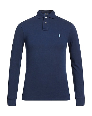 POLO RALPH LAUREN Polo shirt Long Sleeve Slim Fit Polo	 Blue 100% Cotton