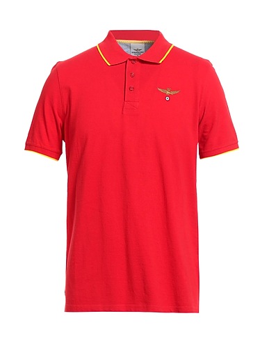 AERONAUTICA MILITARE Polo Rosso 100% Cotone