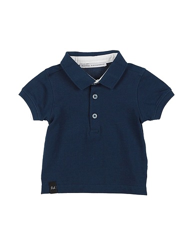 DANIELE ALESSANDRINI Polo shirt Midnight blue 95% Cotton, 5% Elastane