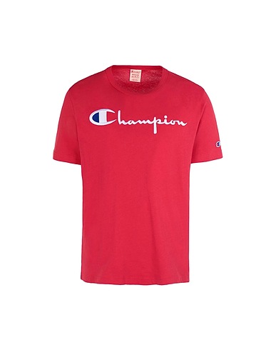 CHAMPION REVERSE WEAVE T-shirt CREWNECK T-SHIRT LOGO Red 100% Cotton