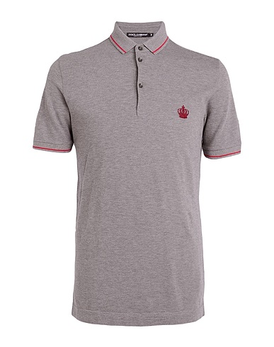 DOLCE&GABBANA Poloshirt Grau 100% Baumwolle