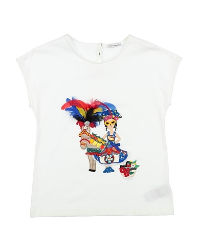 DOLCE&GABBANA T-shirt White 100% Cotton, Feather