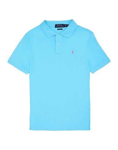 POLO RALPH LAUREN Poloshirt  Slim Fit Cotton Mesh Polo Shirt 
 Himmelblau 100% Baumwolle