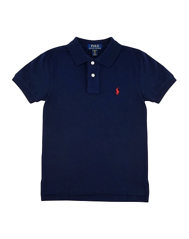 POLO RALPH LAUREN Polo shirt  Slim Fit Cotton Mesh Polo Shirt 
 Midnight blue 100% Cotton