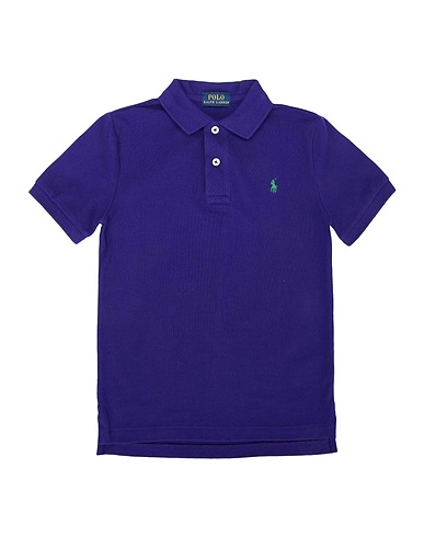 POLO RALPH LAUREN Polo shirt  Slim Fit Cotton Mesh Polo Shirt 
 Dark purple 100% Cotton