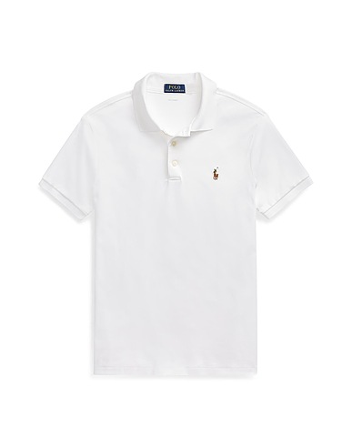 POLO RALPH LAUREN Polo shirt Slim Fit Pima Polo
 White 100% Cotton