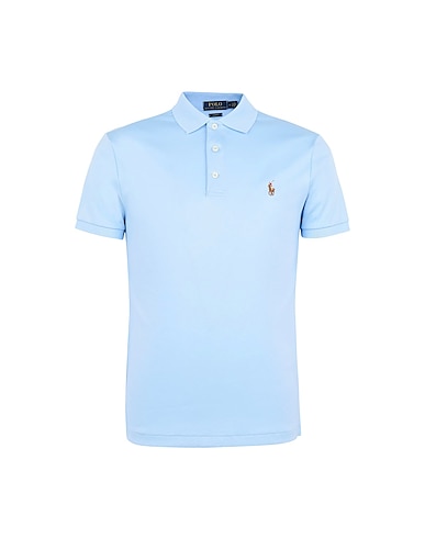 POLO RALPH LAUREN Polo shirt Slim Fit Pima Polo
 Sky blue 100% Cotton