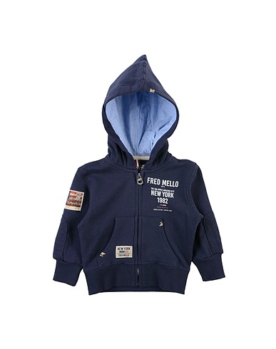 FRED MELLO Felpa Blu notte 100% Cotone
