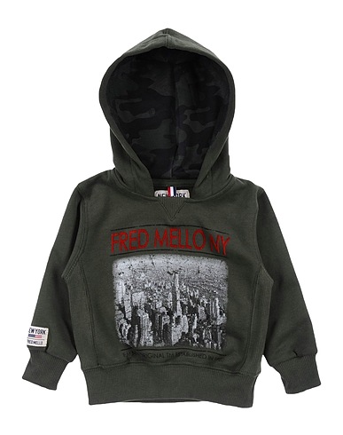 FRED MELLO Sweatshirt Military green 100% Cotton