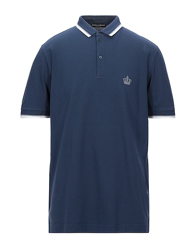 DOLCE&GABBANA Polo shirt Slate blue 100% Cotton