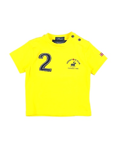 ASPEN POLO CLUB T-shirt Yellow 95% Cotton, 5% Elastane