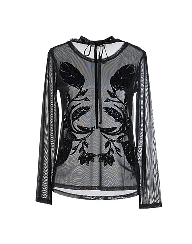 PATRIZIA PEPE T-shirt Black 95% Polyamide, 5% Elastane, Polyester, Aluminium