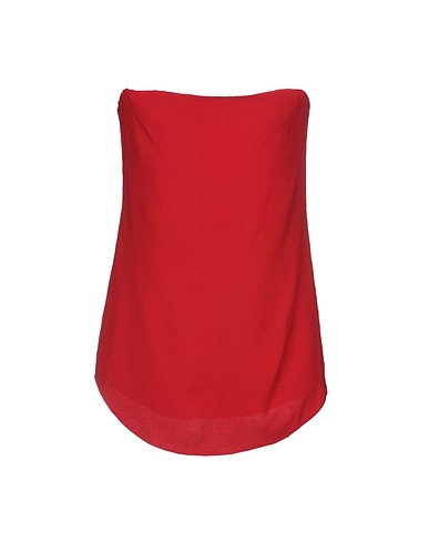 THEORY Top Red 57% Acetate, 43% Viscose