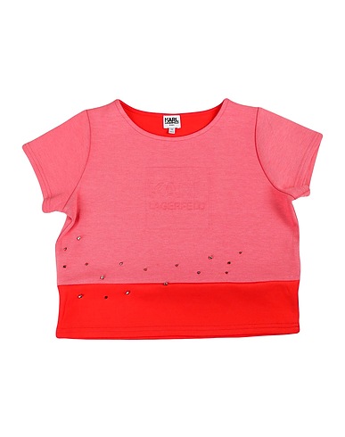 KARL LAGERFELD T-shirt Coral 47% Polyester, 47% Viscose, 6% Elastane