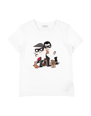 DOLCE&GABBANA T-shirt White 100% Cotton, Polyester, Virgin Wool, Wool