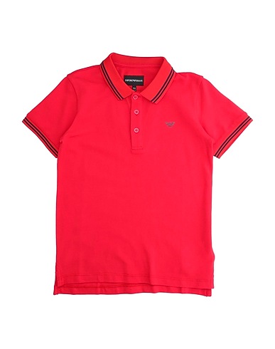 EMPORIO ARMANI Polo shirt Red 96% Cotton, 4% Elastane, Polyether