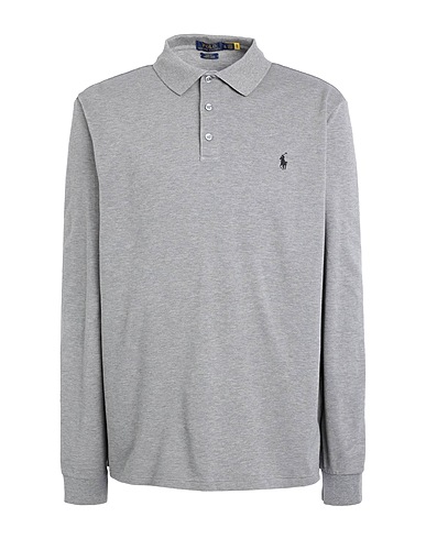 POLO RALPH LAUREN Polo shirt Custom Slim Long-Sleeve Polo
 Grey 97% Cotton, 3% Elastane