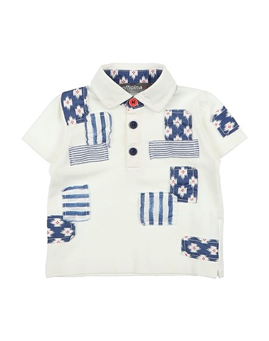 OFFICINA 51 Polo shirt White 94% Cotton, 6% Elastane